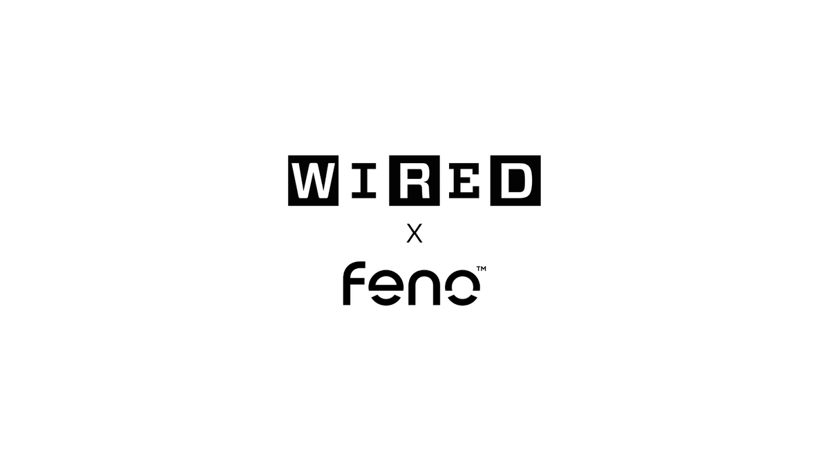 Wired magazine and Feno logos paired together marking a featured collaboration.